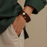 "Ethereal Snowy Lotus" Incense Beads Bracelet· 108 Seeds