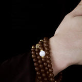 "Ethereal Snowy Lotus" Incense Beads Bracelet· 108 Seeds