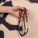 "Ethereal Snowy Lotus" Incense Beads Bracelet· 108 Seeds