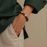 " Ethereal Snowy Lotus" Incense Beads Bracelet